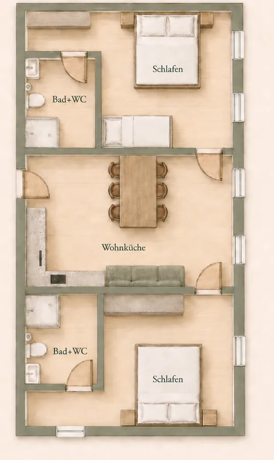 Grundriss der Ferienwohnung Bergfrieden
