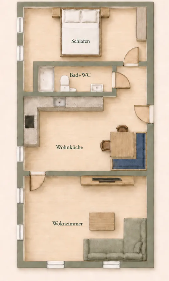 Grundriss der Ferienwohnung Wiesenglück
